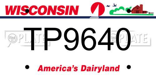 TP9640 Wisconsin License Plate