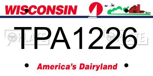 TPA1226 Wisconsin License Plate
