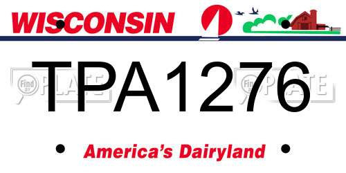 TPA1276 Wisconsin License Plate