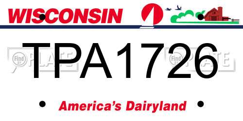 TPA1726 Wisconsin License Plate