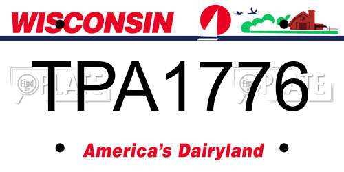 TPA1776 Wisconsin License Plate