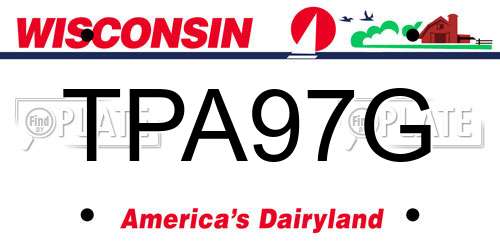 TPA97G Wisconsin License Plate