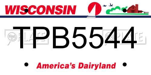 TPB5544 Wisconsin License Plate