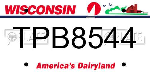 TPB8544 Wisconsin License Plate