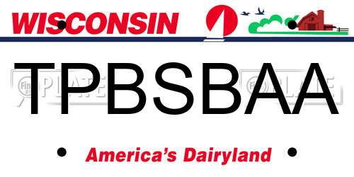 TPBSBAA Wisconsin License Plate