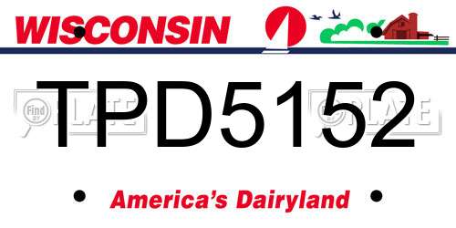 TPD5152 Wisconsin License Plate