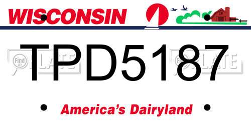 TPD5187 Wisconsin License Plate