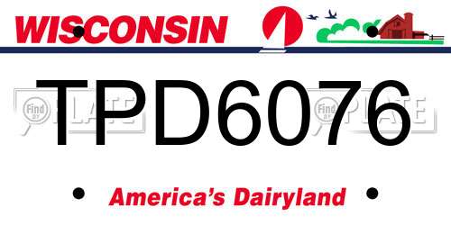 TPD6076 Wisconsin License Plate