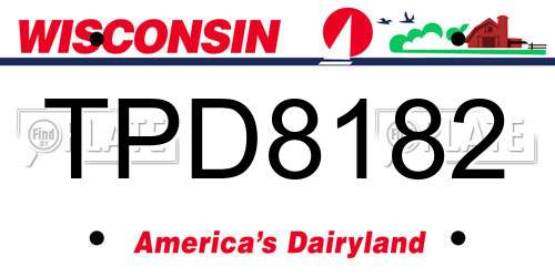 TPD8182 Wisconsin License Plate