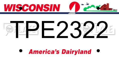 TPE2322 Wisconsin License Plate