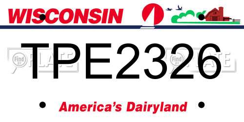 TPE2326 Wisconsin License Plate