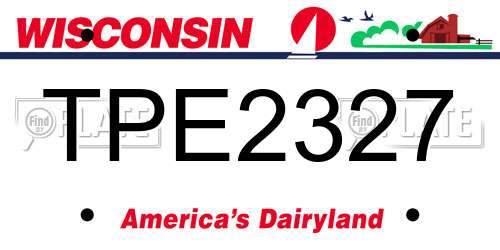 TPE2327 Wisconsin License Plate