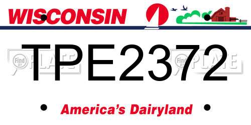 TPE2372 Wisconsin License Plate