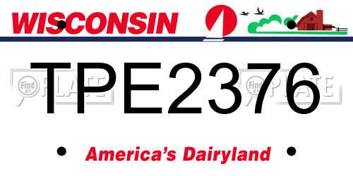 TPE2376 Wisconsin License Plate