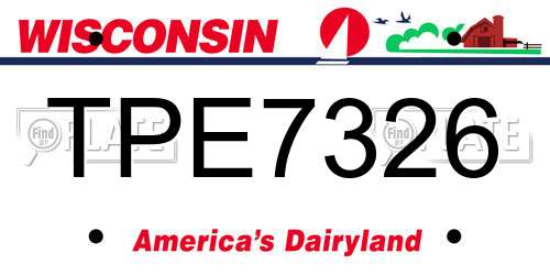 TPE7326 Wisconsin License Plate