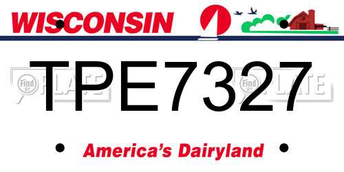 TPE7327 Wisconsin License Plate