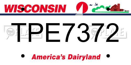 TPE7372 Wisconsin License Plate