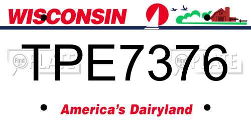 TPE7376 Wisconsin License Plate