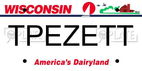 TPEZETT Wisconsin License Plate