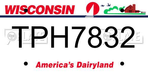 TPH7832 Wisconsin License Plate