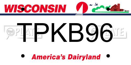 TPKB96 Wisconsin License Plate