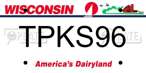 TPKS96 Wisconsin License Plate