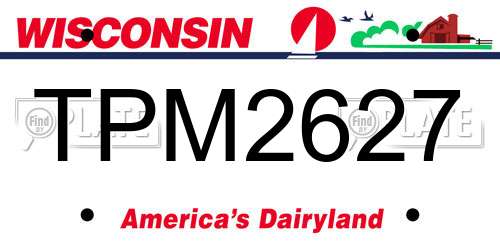 TPM2627 Wisconsin License Plate