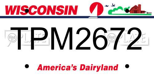 TPM2672 Wisconsin License Plate
