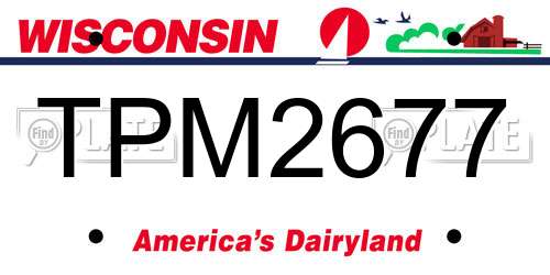 TPM2677 Wisconsin License Plate
