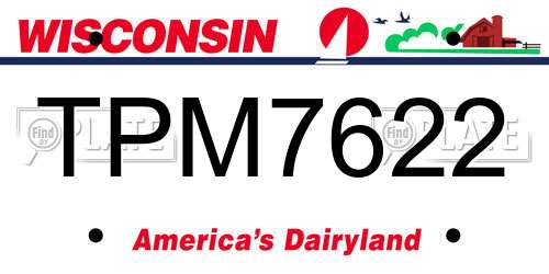 TPM7622 Wisconsin License Plate