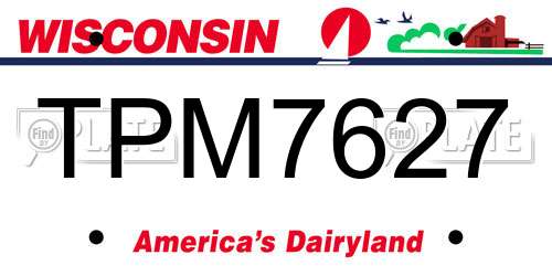 TPM7627 Wisconsin License Plate