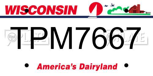 TPM7667 Wisconsin License Plate