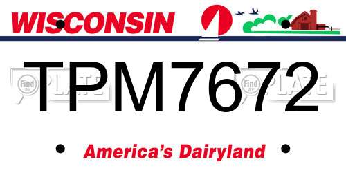 TPM7672 Wisconsin License Plate