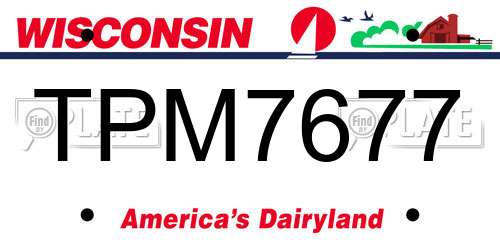 TPM7677 Wisconsin License Plate