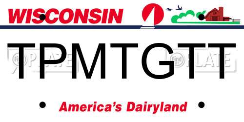 TPMTGTT Wisconsin License Plate