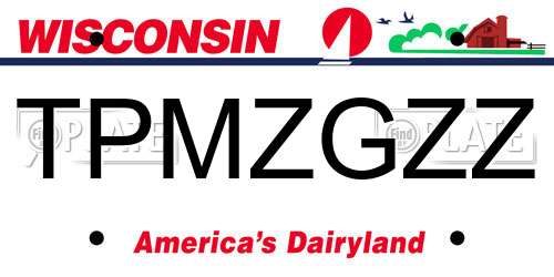 TPMZGZZ Wisconsin License Plate