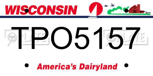 TPO5157 Wisconsin License Plate