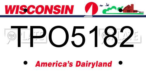 TPO5182 Wisconsin License Plate