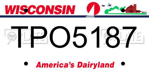 TPO5187 Wisconsin License Plate