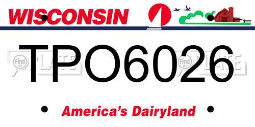 TPO6026 Wisconsin License Plate