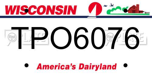 TPO6076 Wisconsin License Plate