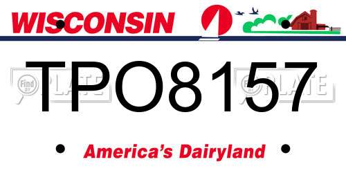 TPO8157 Wisconsin License Plate