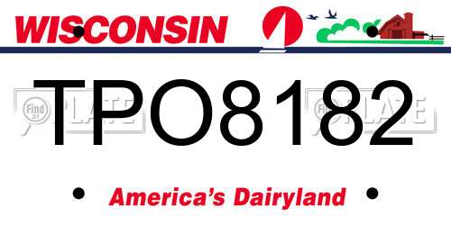 TPO8182 Wisconsin License Plate