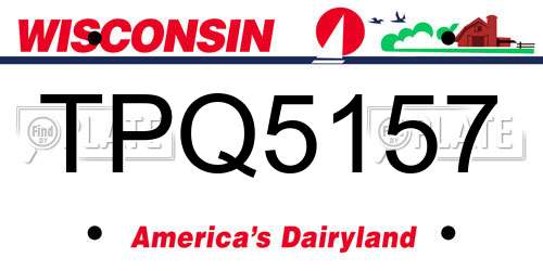 TPQ5157 Wisconsin License Plate