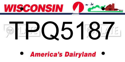 TPQ5187 Wisconsin License Plate