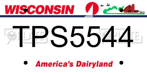 TPS5544 Wisconsin License Plate