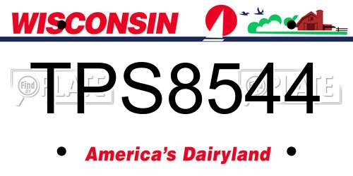 TPS8544 Wisconsin License Plate