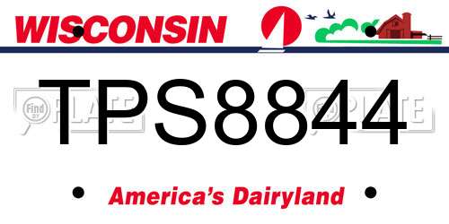 TPS8844 Wisconsin License Plate
