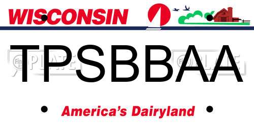 TPSBBAA Wisconsin License Plate