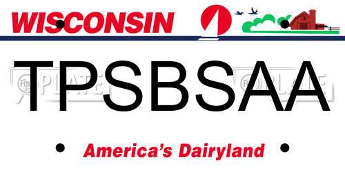 TPSBSAA Wisconsin License Plate